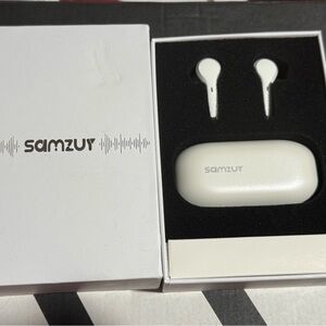 White Earbud Headphones